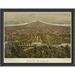 East Urban Home 'Birds-Eye View of Manhattan; New York' Framed Print Canvas in Blue/Gray/Green | 20 H x 44 W x 1.5 D in | Wayfair EUAH2305 39634482