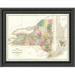 East Urban Home 'Map of New York; 1839' Framed Print Canvas in Gray/Pink/Yellow | 16.625 H x 22 W x 1.5 D in | Wayfair EUAH2206 39634043