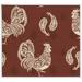 East Urban Home 'Woodcut Rooster Patterns' Framed Graphic Art Print on Canvas in Red | 28.9 H x 31.6 W x 1.5 D in | Wayfair EUBM9209 43119606
