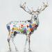 East Urban Home 'Color Deer Collection I' Oil Panting Print on Canvas in Gray | 32 H x 32 W x 1.5 D in | Wayfair EUHE3214 42002027