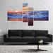 East Urban Home ' Sea Waves during Sunset' Photographic Print Multi-Piece Image on Canvas in Blue | 32 H x 60 W x 1 D in | Wayfair