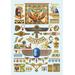 Buyenlarge 'Egyptian Jewelry' by Auguste Racinet Framed Graphic Art in Blue/Brown/Orange | 36 H x 24 W x 1.5 D in | Wayfair 0-587-16820-xC2436