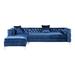 Blue Sectional - Willa Arlo™ Interiors Leonardo Reversible Sectional Velvet, Metal | 30 H x 70 W x 70 D in | Wayfair