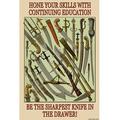 Buyenlarge 'Hone Your Skills' by Wilbur Pierce Vintage Advertisement in Brown/Green | 36 H x 24 W x 1.5 D in | Wayfair 0-587-20598-9C2436