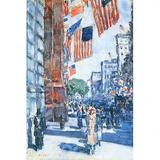 Buyenlarge 'Flags 5th Avenue' by Frederick Childe Hassam Painting Print in White | 36 H x 24 W x 1.5 D in | Wayfair 0-587-26039-4C2436