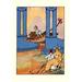 Buyenlarge 'The Tiger Went Next' by John R. Neill Painting Print in Blue/Orange | 30 H x 20 W x 1.5 D in | Wayfair 0-587-06130-8C2030