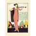 Buyenlarge 'Violinist in a Pink Dress' Vintage Advertisement in Black/Orange | 30 H x 20 W x 1.5 D in | Wayfair 0-587-02944-7C2030