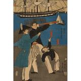 Buyenlarge Russians Enjoying Themselves on Sunday by Sadahide Utagawa - Graphic Art Print in Blue/Brown | 30 H x 20 W x 1.5 D in | Wayfair