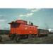 Buyenlarge Red Caboose - Photographic Print in Blue/Brown/Red | 44 H x 66 W x 1.5 D in | Wayfair 0-587-23503-9C4466