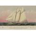 Buyenlarge The Schooner Yacht Magic of the N.Y. Yacht Club - Advertisements Print in Green/Pink/Yellow | 44 H x 66 W x 1.5 D in | Wayfair