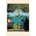 Buyenlarge 'Sugar Plum Tree & The Black Cat' by Eugene Field Painting Print in Black/Blue/Green | 30 H x 20 W x 1.5 D in | Wayfair