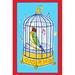Buyenlarge Song Bird in Cage - Unframed Graphic Art Print in Blue/Orange | 66 H x 44 W x 1.5 D in | Wayfair 0-587-27934-6C4466