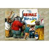 Buyenlarge The Animals Trip to the Sea - Graphic Art Print in Gray/Red/Yellow | 20 H x 30 W x 1.5 D in | Wayfair 0-587-22480-0C2030