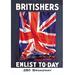 Buyenlarge Britishers: Enlist To-Day by Guy Lipscombe Vintage Advertisement in Blue/Red | 42 H x 28 W x 1.5 D in | Wayfair 0-587-07754-9C2842