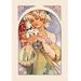 Buyenlarge 'Flower' by Alphonse Mucha Painting Print in Blue | 42 H x 28 W x 1.5 D in | Wayfair 0-587-00110-0C2842