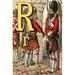 Buyenlarge 'R for the Regiment Guarding the Gate' by Edmund Evans Painting Print in Brown/Red/Yellow | 30 H x 20 W x 1.5 D in | Wayfair