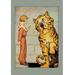 Buyenlarge Hungry Tiger & Little Prince by John Rea Neill Painting Print in Green/Orange/Yellow | 42 H x 28 W x 1.5 D in | Wayfair