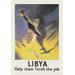 Buyenlarge Libya: Help them Finish the Job by Wooten Vintage Advertisement in Gray/Yellow | 66 H x 44 W x 1.5 D in | Wayfair 0-587-03876-4C4466