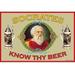 Buyenlarge 'Know Thy Beer - Socrates' by Wilbur Pierce Graphic Art in Brown/Red/Yellow | 28 H x 42 W x 1.5 D in | Wayfair 0-587-20925-9C2842