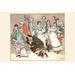 Buyenlarge 'The Great Professor Fell to His Knees to Play' by Randolph Caldecott Painting Print in Brown/Green | 28 H x 42 W x 1.5 D in | Wayfair