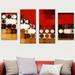 Picture Perfect International "Circles & Squares #17" by Mark Lawrence 4 Piece Graphic Art on Wrapped Canvas Set Canvas in Brown | Wayfair