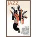 Buyenlarge 'Jazz' by Wilbur Pierce Vintage Advertisement in Black/Gray/Orange | 42 H x 28 W x 1.5 D in | Wayfair 0-587-22267-0C2842