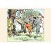 Buyenlarge 'Tossing A Garland of Flowers to The Queen of The Dance' by Randolph Caldecott Painting Print in Green/Orange | Wayfair