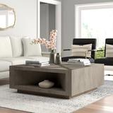 Gabby Larson Floor Shelf Coffee Table w/ Storage Wood in Brown/Gray/Green | 18.38 H x 48 W x 48 D in | Wayfair SCH-155220