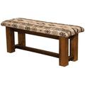 Fireside Lodge Barnwood Upholstered Bench Wood in Brown | 18 H x 72 W x 17 D in | Wayfair B16060-SL-HarnessLeather