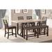 Gracie Oaks Clogh 6 Piece Pub Table Set Wood/Upholstered in Brown/White | 36 H in | Wayfair 9975598ABA7A4426B8584F975B122F84