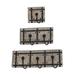 Gracie Oaks Casula 3 Piece Wall Mounted Coat Rack Set Metal in Black/Brown/Gray | 15 H x 5 W x 3 D in | Wayfair GRKS8564 43155840