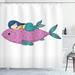 Harriet Bee Turner Baby Fish Nursery Single Shower Curtain Polyester | 84 H x 69 W in | Wayfair HBEE2318 39393669