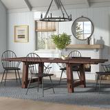 Vogan Trestle Dining Table Wood in Brown Laurel Foundry Modern Farmhouse® | 30 H in | Wayfair GRKS7801 42519299