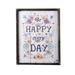 Harriet Bee 'Happy Every Day' Framed Art Wood in Brown/White | 20 H x 16 W in | Wayfair HBEE3244 40242192