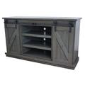 Gracie Oaks Mihika Solid Wood TV Stand for TVs up to 65" Wood in Blue | Wayfair GRKS7179 41986396