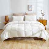 Highland Feather Budapest 750 Fill Power Summer Hungarian Goose Down 500TC Comforter Goose Down, Nylon in White | 88 H x 90 W x 2 D in | Wayfair