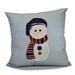 The Holiday Aisle® Sock Snowman Outdoor Square Pillow Cover & Insert Polyester/Polyfill blend in Blue | 18 H x 18 W x 7 D in | Wayfair