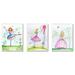 Viv + Rae™ Biller Princess Fairies Triptych' 3 Piece Painting Print Wall Plaque Set Wood in Brown/Green/Pink | 10 H x 15 W x 0.5 D in | Wayfair