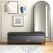 Zipcode Design™ Hillcrest Faux Leather Flip Top Storage Bench Faux Leather/Upholstered/Leather in Black | 16 H x 50.25 W x 19 D in | Wayfair