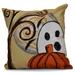 The Holiday Aisle® Flipping for Fall Ooky Spooky Euro Pillow Cover & Insert Polyester/Polyfill blend in Yellow | 26 H x 26 W x 7 D in | Wayfair