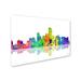 Trademark Fine Art 'Jersey City New Jersey Skyline' Painting Print on Wrapped Canvas in White | 30 H x 47 W x 2 D in | Wayfair MW0051-C3047GG