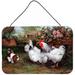 Caroline's Treasures Chickens, Hens & Puppy by Elizabeth Halstead Painting Print Plaque Metal | 8 H x 12 W x 0.05 D in | Wayfair HEH0003DS812