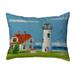 Betsy Drake Interiors Chatham MA Lighthouse Indoor/Outdoor Throw Pillow Polyester/Polyfill blend | 18 H x 18 W x 6 D in | Wayfair NC485