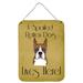 Caroline's Treasures Boxer Spoiled Dog Lives Here by Denny Knight Graphic Art Plaque Metal | 16 H x 12 W x 0.2 D in | Wayfair BB1471DS1216