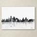 Trademark Fine Art 'Kansas City Missouri Skyline' Graphic Art Print on Wrapped Canvas in Black/White | 12 H x 19 W x 2 D in | Wayfair