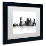 Trademark Fine Art 'Phoenix Arizona Skyline BG-1' Matted Framed Graphic Art on Canvas Canvas, Wood | 11 H x 14 W x 0.5 D in | Wayfair