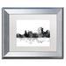Trademark Fine Art 'Trenton New Jersey Skyline BG-1' Matted Framed Graphic Art on Canvas Canvas, Wood | 11 H x 14 W x 0.5 D in | Wayfair