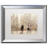 Trademark Fine Art 'An Evening Out Neutral' Framed Painting Print on Canvas Canvas, Wood in Green | 16 H x 20 W x 0.5 D in | Wayfair