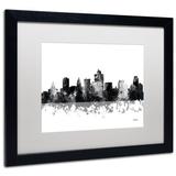 Trademark Fine Art 'Salt Lake City Utah Skyline BG-1' Matted Framed Graphic Art, Wood | 11" H x 14" W x 0.5" D | Wayfair MW0169-B1114MF