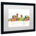 Trademark Fine Art 'Little Rock Arkansas Skyline ' Matted Framed Graphic Art Canvas, Wood | 16 H x 20 W x 0.5 D in | Wayfair MW0223-B1620MF